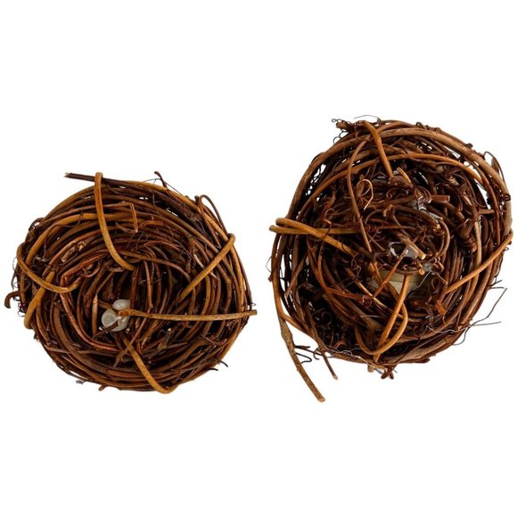 6 Vintage Hand Painted Birds On Ceramic Eggs In Nests Blue Yellow 3 1/4 Inch - Picture 8 of 12